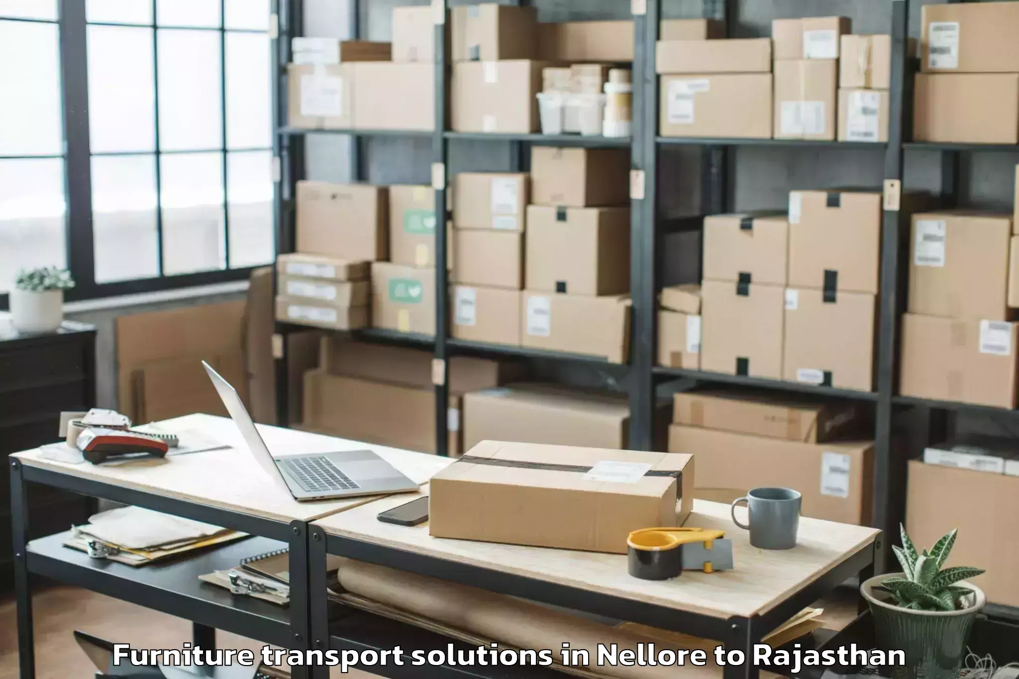 Affordable Nellore to Kota Furniture Transport Solutions